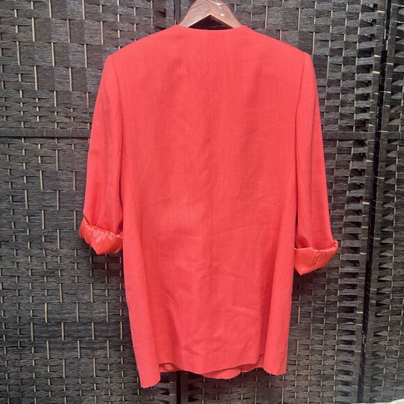 Vintage Oleg Cassini Oversized Peach w/ Gold Buttons Blazer Size 10 - Picture 6 of 6